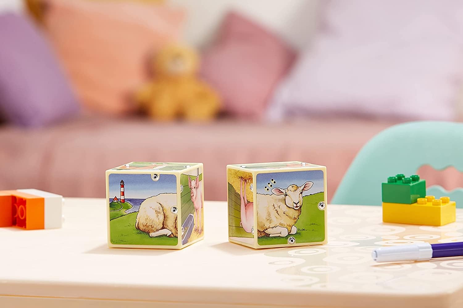 Kosmos 697365 - Soundwürfel Bauernhof, Lernspielzeug mit Geräuschen, für Kinder ab 2 Jahre, Spielzeug für Kleinkinder, Tiergeräusche, Geräusche