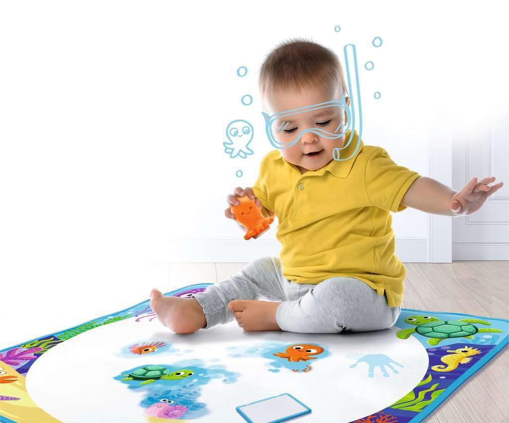 Ravensburger 4568 Aquadoodle Magic Ocean - Fleckenfreies Stempeln und Entdecken mit Wasser - Stempelset mit magischer Stoffmatte für Babys ab 1 Jahr