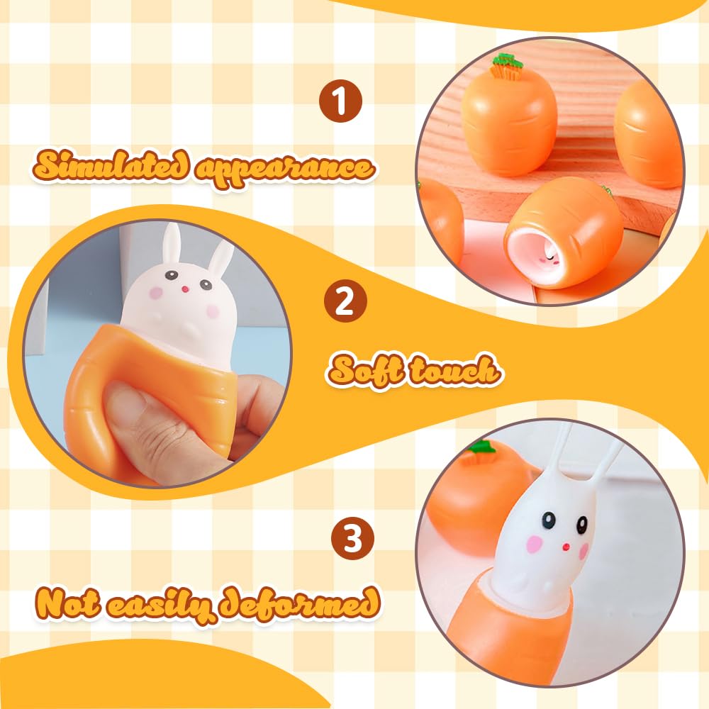 Stressball Anti Stress Spielzeug Bälle, 4 Pcs Kaninchen Spielzeug Ostergeschenke Kinder, Antistressball für Kinder Erwachsene Ostern Geburtstag