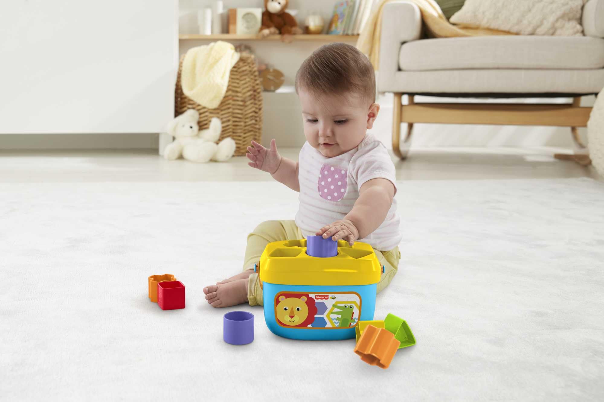 Fisher-Price Babys Erste Bausteine | Babyspielzeug ab 6 Monate, 9 Monate | Steckspiel ab 1 Jahr | Motorikspielzeug ab 6 Monate | Baby-Sortierspiel