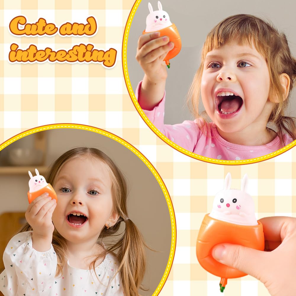 Stressball Anti Stress Spielzeug Bälle, 4 Pcs Kaninchen Spielzeug Ostergeschenke Kinder, Antistressball für Kinder Erwachsene Ostern Geburtstag