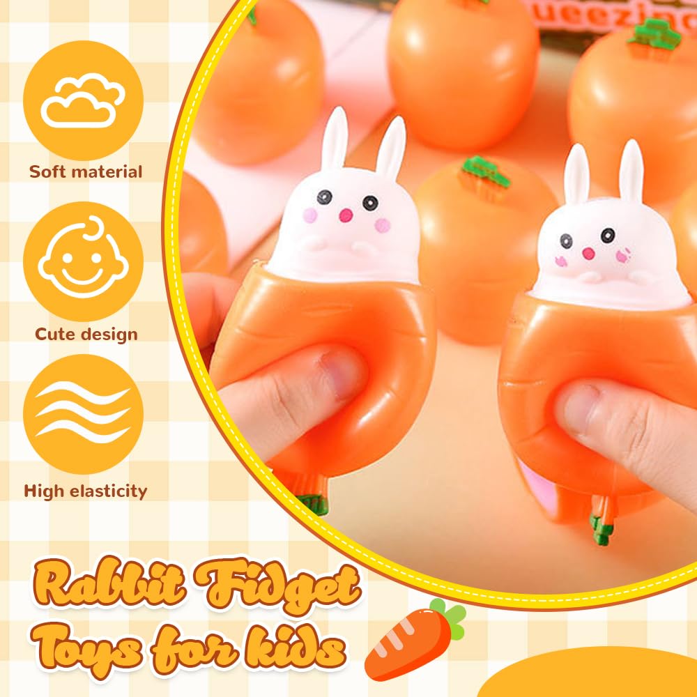 Stressball Anti Stress Spielzeug Bälle, 4 Pcs Kaninchen Spielzeug Ostergeschenke Kinder, Antistressball für Kinder Erwachsene Ostern Geburtstag