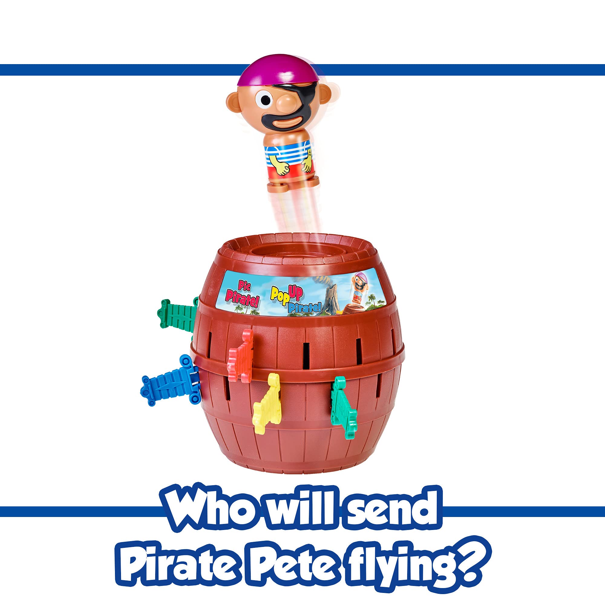 Tomy Kinderspiel Pop Up Pirate, Hochwertiges Aktionsspiel für die Familie, Piratenspiel zur Verfeinerung der Geschicklichkeit Ihres Kindes