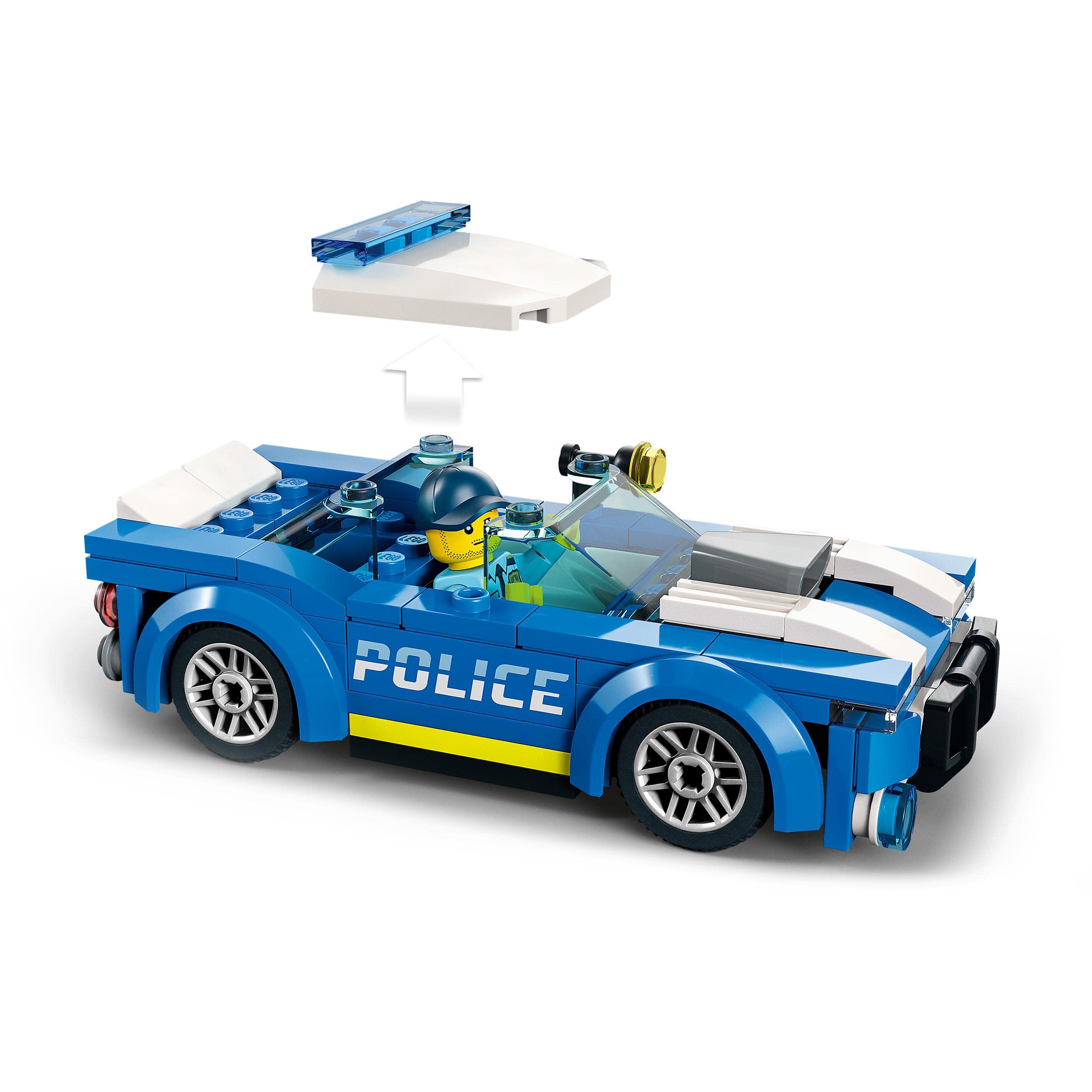 LEGO 60312 City Polizeiauto, Polizei-Spielzeug ab 5 Jahren, Geschenk für Kinder mit Polizisten-Minifigur, Abenteuer-Serie, kreatives Kinderspielzeug