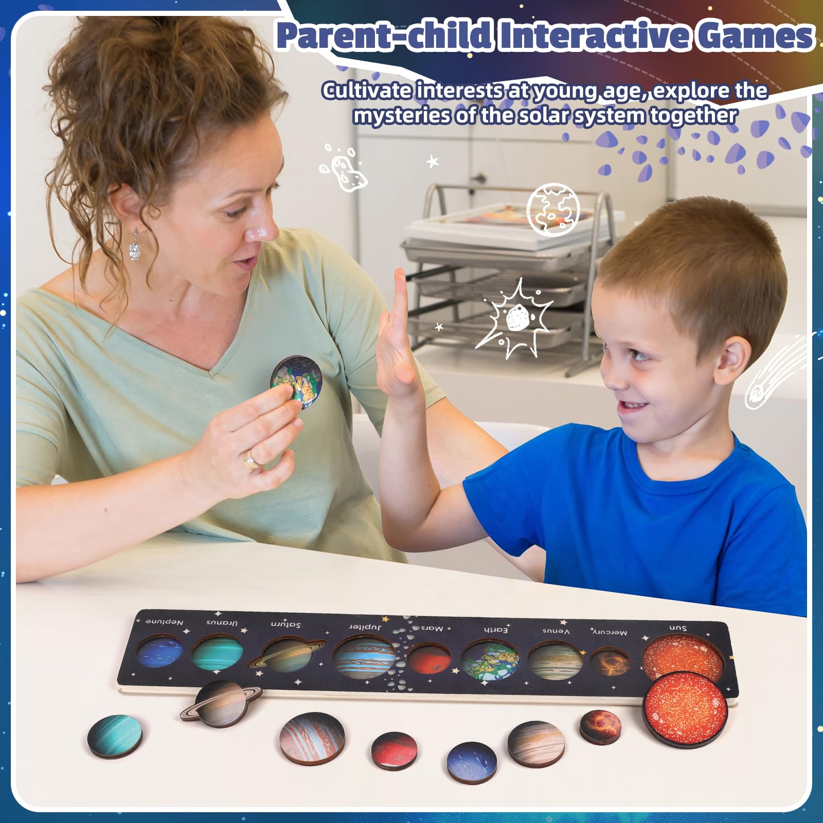 Montessori Spielzeug ab 3-4-5 Jahre Junge: Kinder Puzzle Lernspiele ab 4 5 6 Jahre Space Sonnensystem Kinderspielzeug Junge Mädchen Geschenke