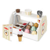 Melissa & Doug Eisdiele aus Holz - 28-teiliges Spielset zum Portionieren und Servieren von 8 Sorten Eiscreme in Eistüten oder im Eisbecher, Spielgeld