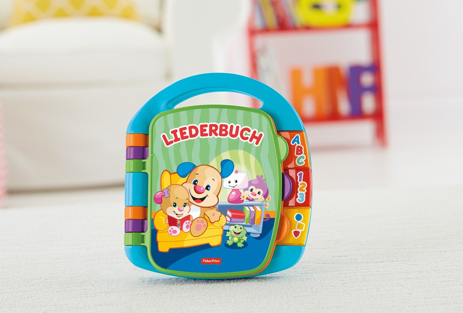 Fisher-Price Lernspaß, Liederbuch, Baby Musik Buch, Musikspielzeug für Babys, Elektronisches Kinderbuch, ab 6 Monate, Deutsche Version, CDH40