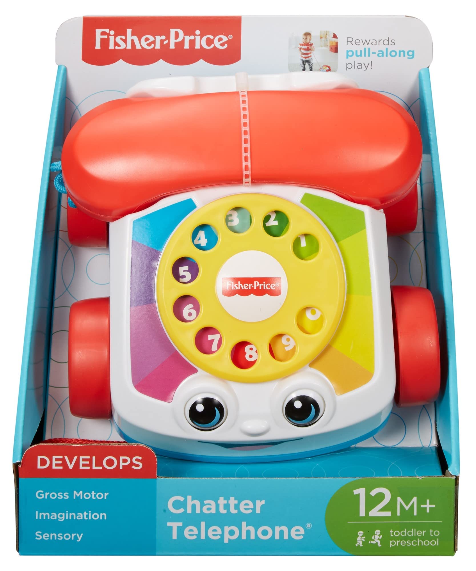 Fisher-Price FGW66 - Plappertelefon Motorikspielzeug mit Geräuschen, Babyspielzeug ab 12 Monaten, Mehrfarbig