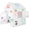 Imagine Playhouse - Immer Wieder neu bemalen & abwischen - Spielhaus Kinder Indoor & Outdoor mit Stiften und Aufkleber - Montessori Spielzeug ab 3
