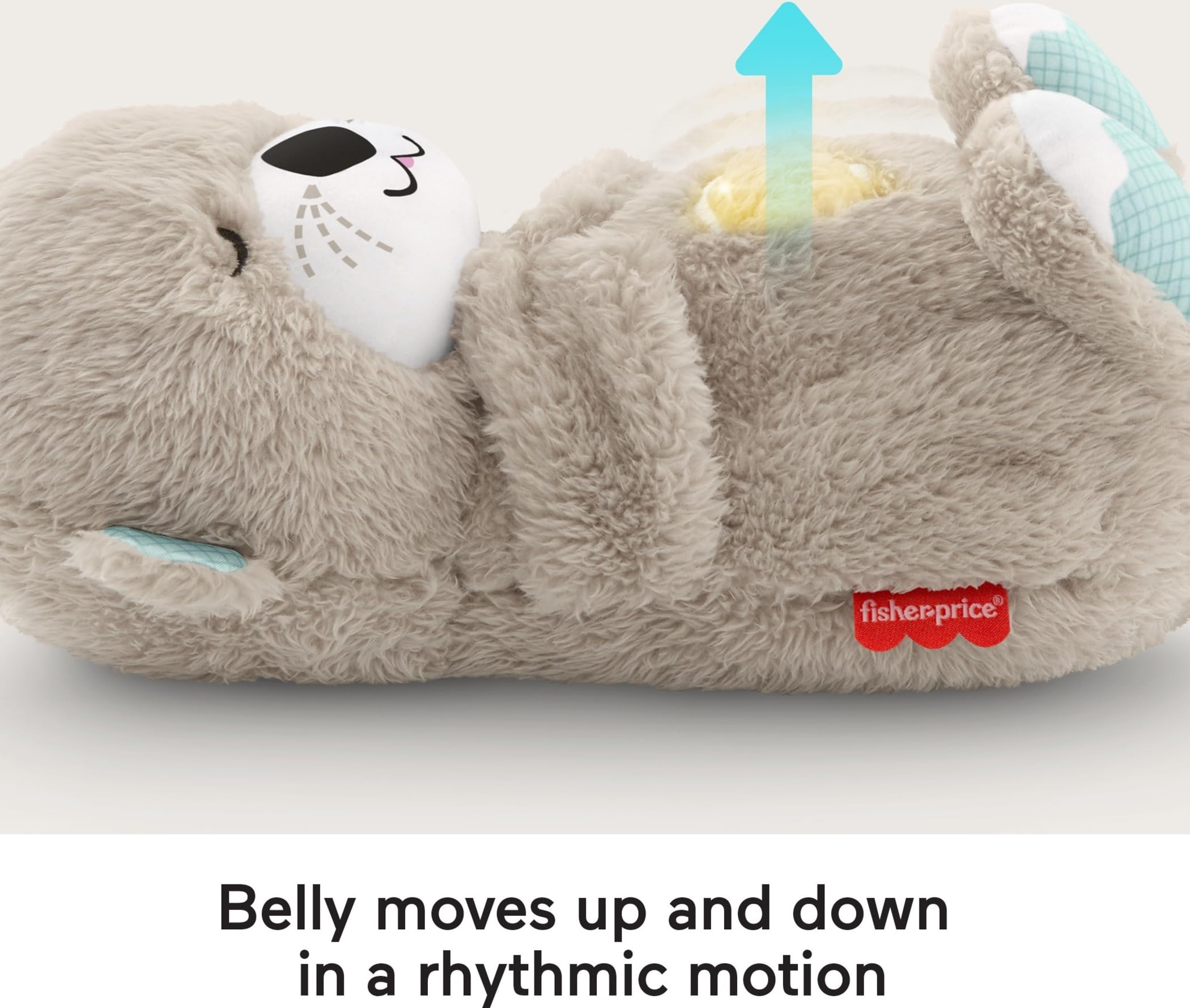Fisher-Price Schlummer Otter Kuscheltier mit Atembewegung und Musik, Baby Erstausstattung, Neugeborene, Baby Spielzeug ab Geburt, Babyparty