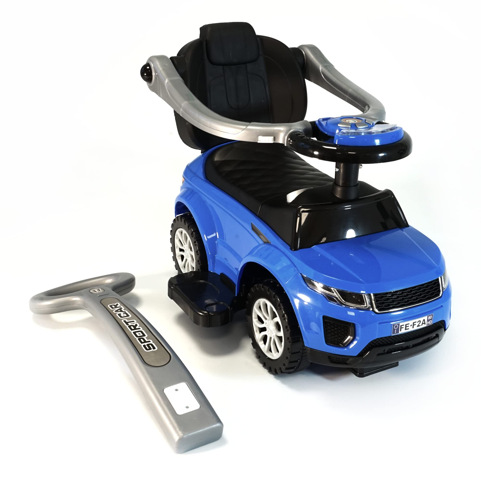 LEMODO Rutschauto mit Schiebestange | Rutschfahrzeug ab 1 Jahr | Rutscherfahrzeug mit Sicherheitsbügel | Kinderfahrzeug mit Staufach und Sound-Lenkrad