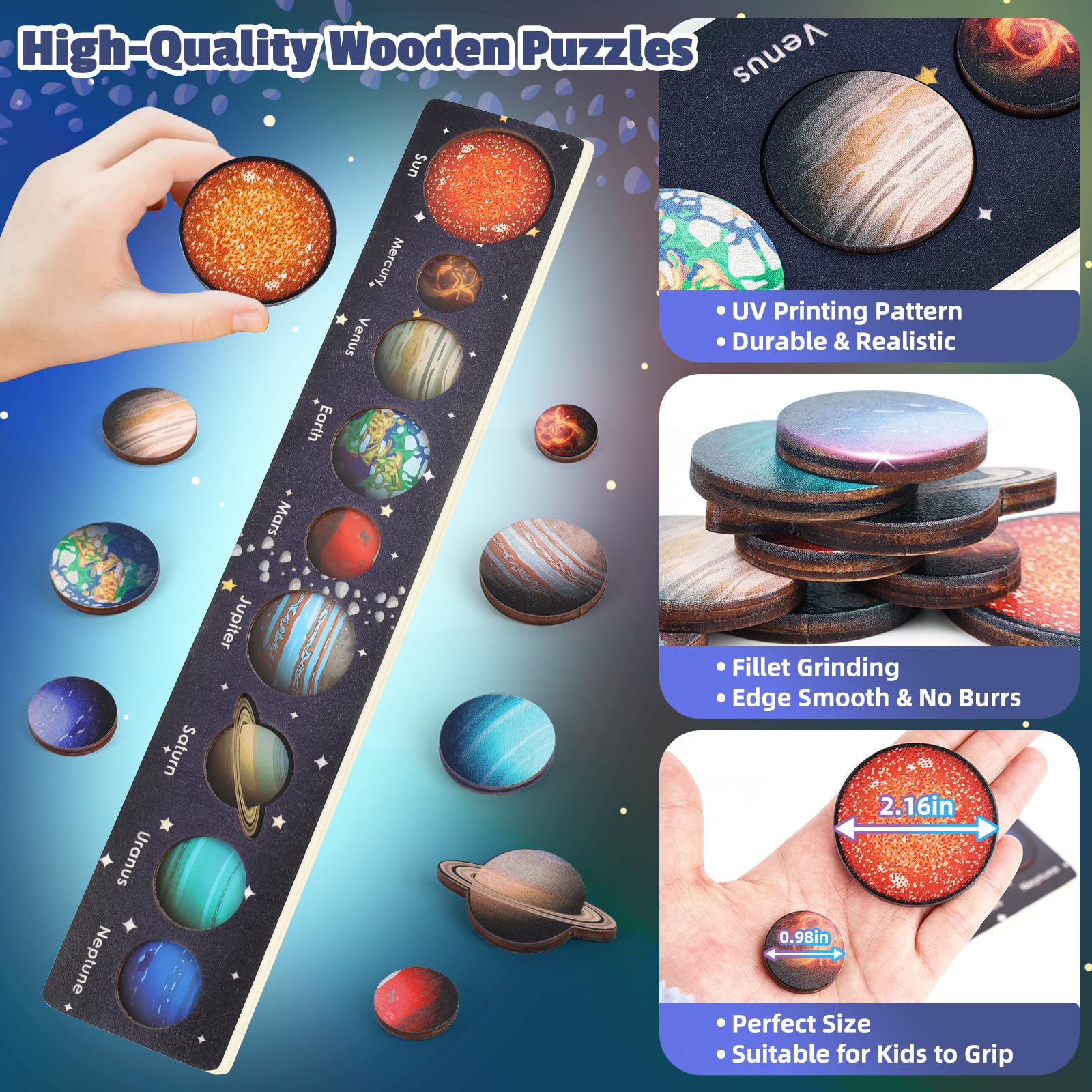 Montessori Spielzeug ab 3-4-5 Jahre Junge: Kinder Puzzle Lernspiele ab 4 5 6 Jahre Space Sonnensystem Kinderspielzeug Junge Mädchen Geschenke