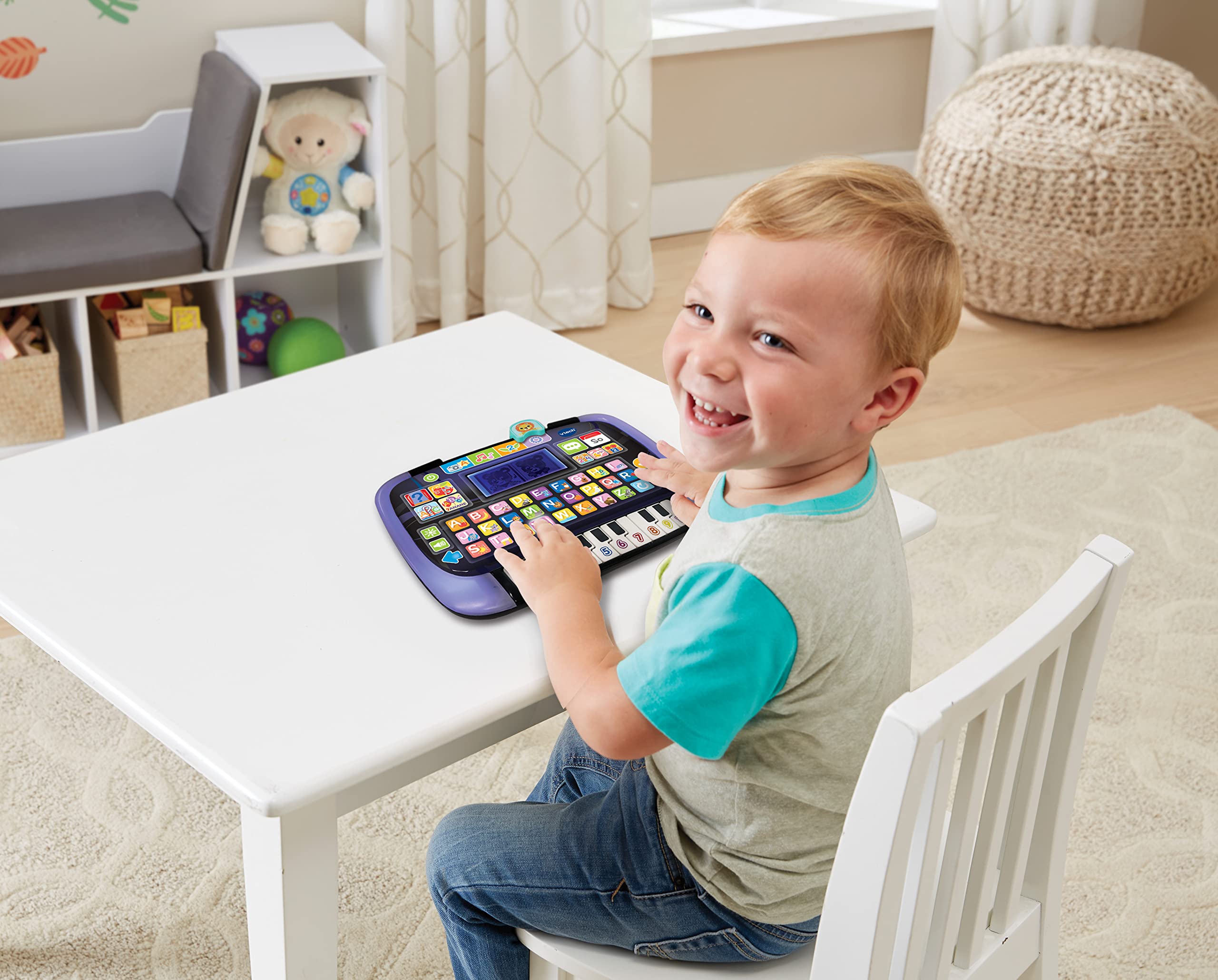 Vtech Baby Lern- und Musiktablet - Sprechendes, musikalisches Tablet mit 12 Lernaktivitäten und leuchtendem Rahmen - Zum Lernen von Wörtern